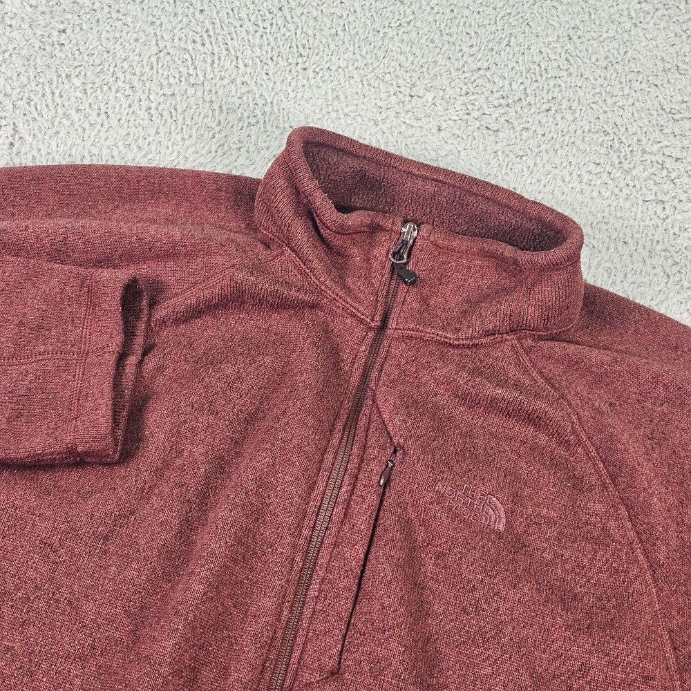 The North Face Fleece‎ Jacket Mens XL Red Full Zip Pockets Hiking Outdoor Warm